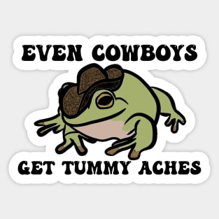 Cowboy Frog Shirt | Even Cowboys Get Tummy Aches | Frog Cowboy Hat | Frog Sticker